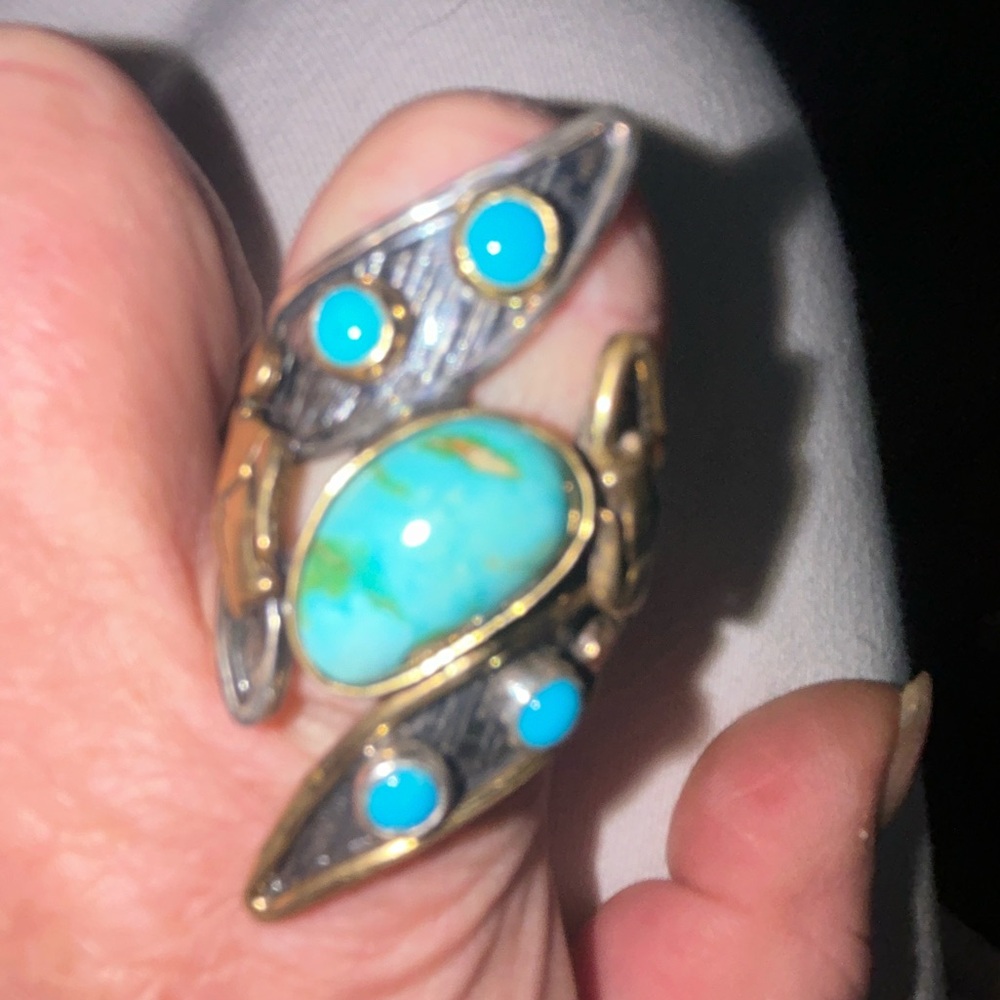 Turquoise and Silver Statement Ring